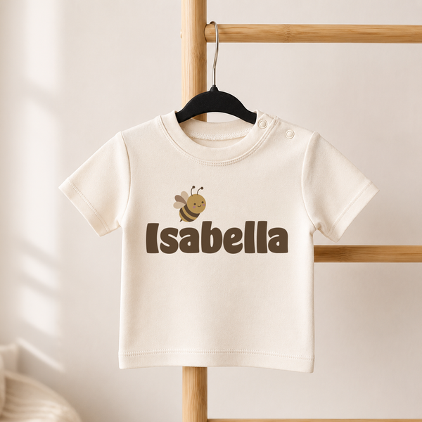 Baby T-shirt met naam & bijtje