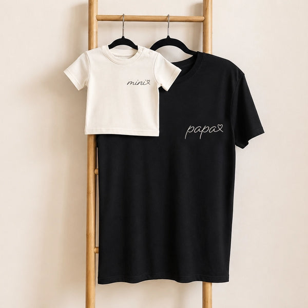 Matching T-shirts - Papa + Mini hart