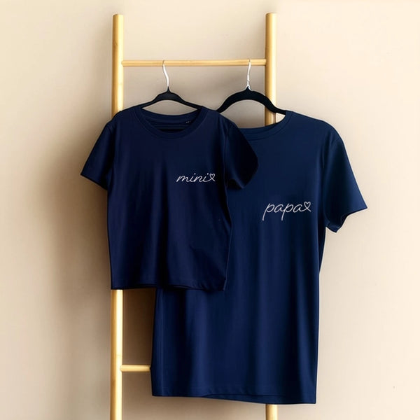 Matching T-shirts - Papa + Mini (kind) hart