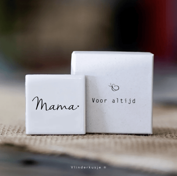 Mini tegeltje Papa of mama | Vlinderkusje