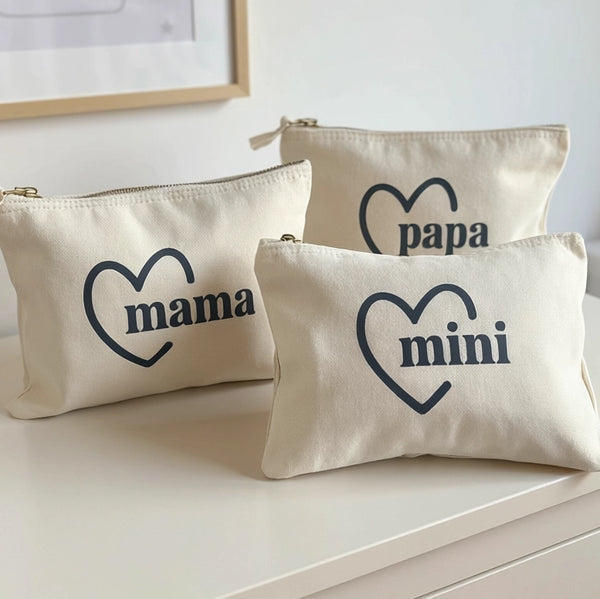 Toilettassen set 'Mama, papa & mini' – Medium